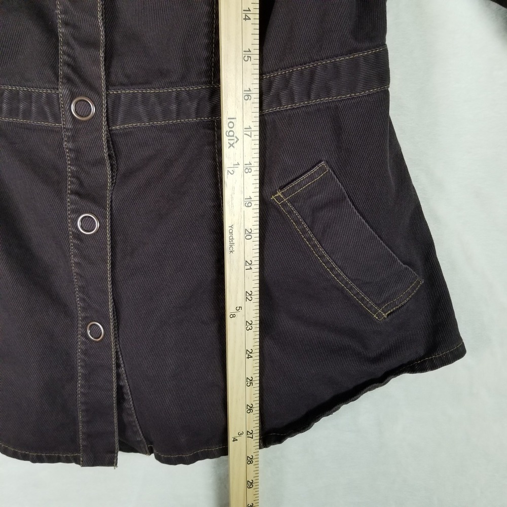 Cabi Utility Jacket Womens L Brown Contrast Stitch Snap Front Field Coat 162 - Picture 6 of 8